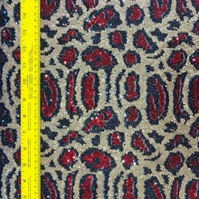 Load image into Gallery viewer, Blue Stretch Leopard Sequin on Mesh