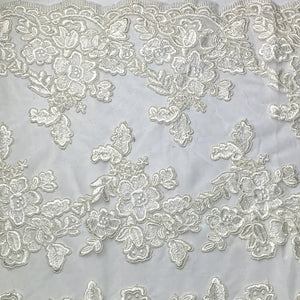 Ivory Embroidered Floral Lace