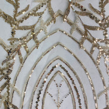 Load image into Gallery viewer, Black Arch Beaded Fabric by the Yard