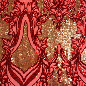 Blue/Gold Mesh Fleur Sequin Stretch