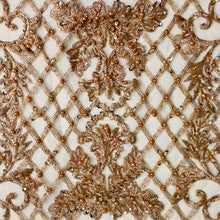 Load image into Gallery viewer, Mauve Crosshatch Floral beading