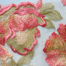 Load image into Gallery viewer, Pink/Green Floral Lace Embroidery