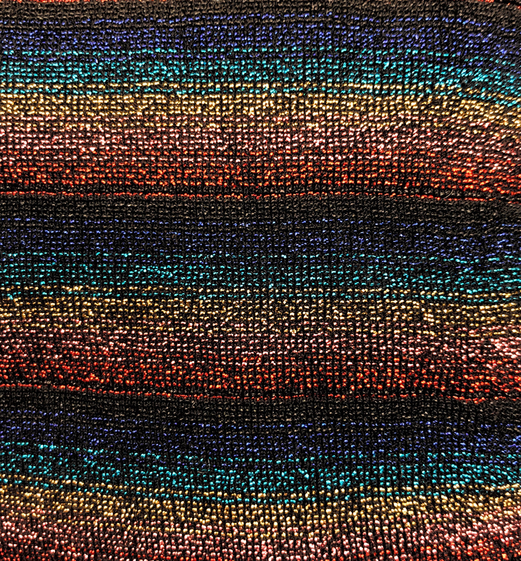 Striped Multicolor Sparkle Dust Stretch Fabric by the Yard