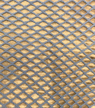Load image into Gallery viewer, Metallic Gold Spandex &amp; Baby Blue Fishnet Fabric