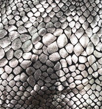 Load image into Gallery viewer, Silver Python print on Black spandex