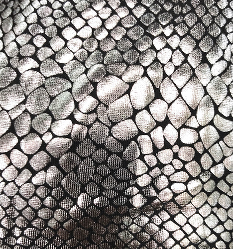 Silver Python print on Black spandex