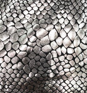 Silver Python print on Black spandex