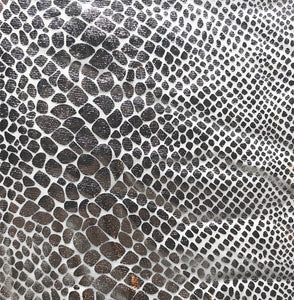 Silver Python Print on White Spandex