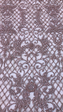 Load image into Gallery viewer, Mauve Crosshatch Floral beading