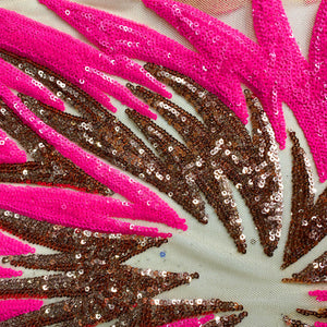 Burst Sequins 4 way Stretch on Mesh