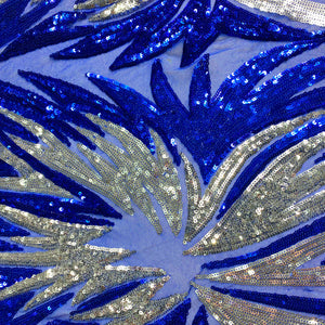 Burst Sequins 4 way Stretch on Mesh