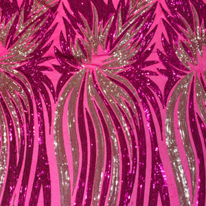 Burst Sequins 4 way Stretch on Mesh