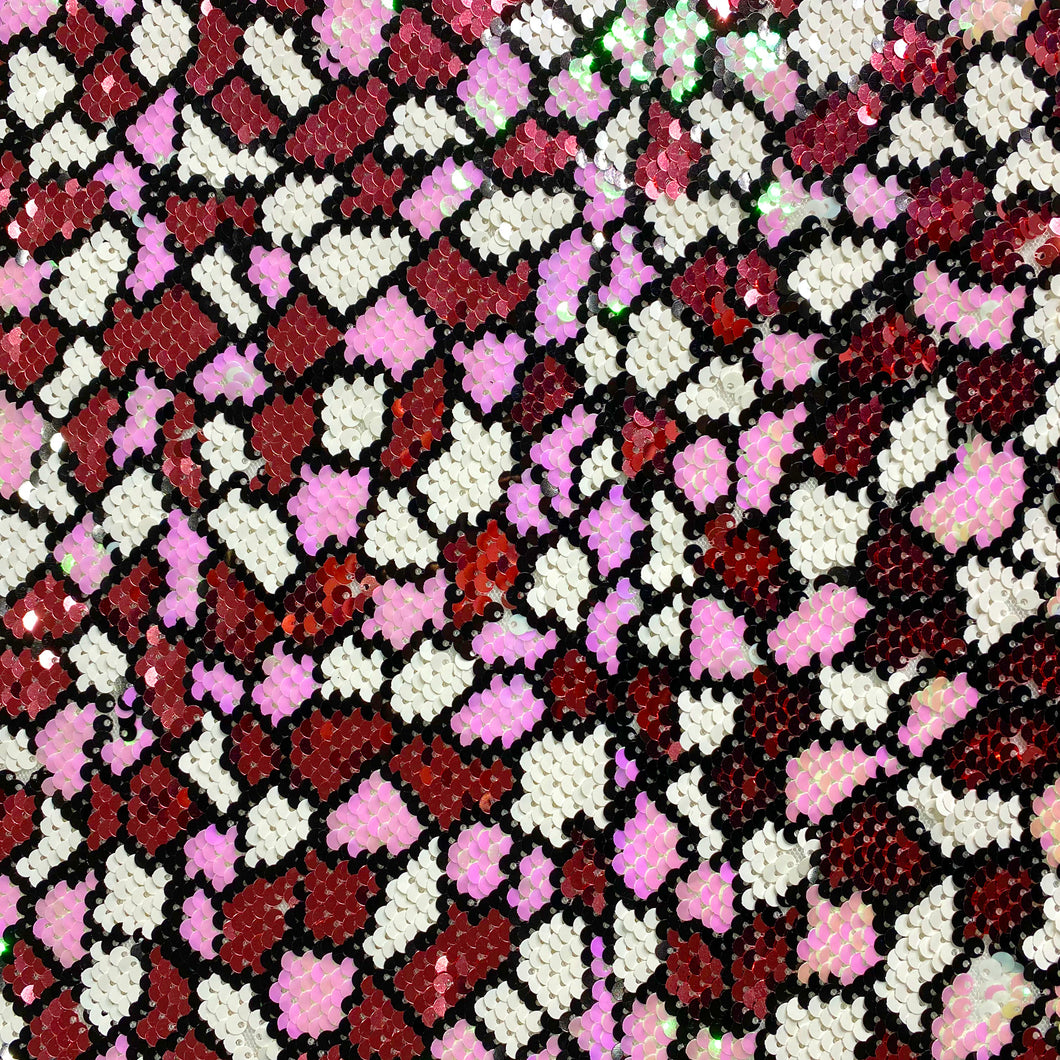 Mosaic Sequin on Mesh Stretch