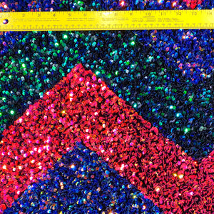 Zig Zag Velvet Patterned Seaded Pile Sequins