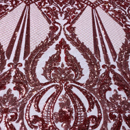 Pink Baroque Sequin Non Stretch Mesh