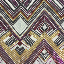 Load image into Gallery viewer, Geometric Stripe Sequin Fabric 3 colors