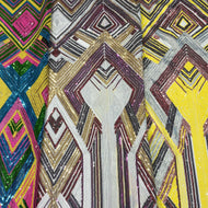 Geometric Stripe Sequin Fabric 3 colors