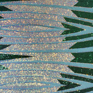 Green and Gold Linear Sequin Fabric 2 way stretch sequin mesh