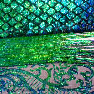 Diamond Velvet Patterned Seaded Pile Sequins