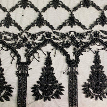 Load image into Gallery viewer, Black Beaded Lace Embroidered