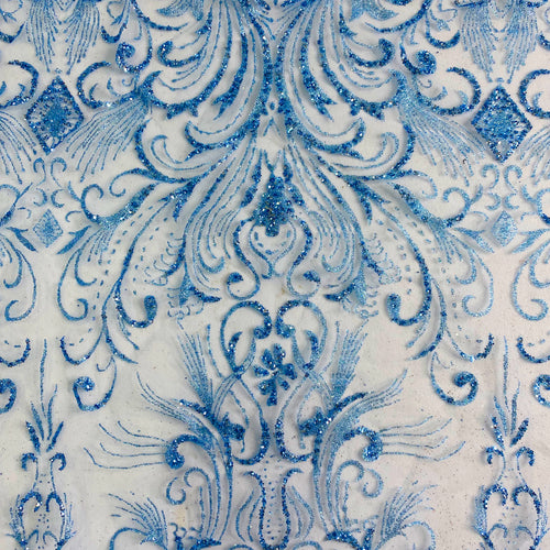 Blue Fairy Glitter Net Fabric