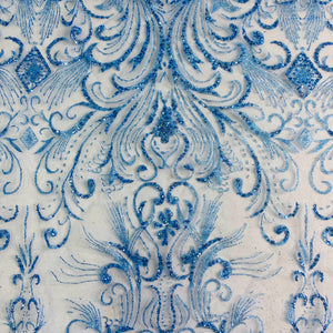 Blue Fairy Glitter Net Fabric