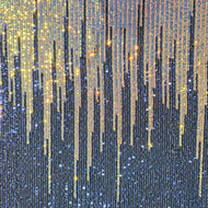 Navy City Scape Sequin