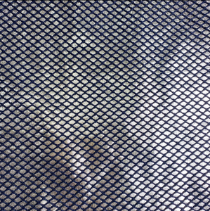 Metallic Gold Spandex & Baby Blue Fishnet Fabric