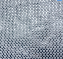 Load image into Gallery viewer, Metallic Gold Spandex &amp; Baby Blue Fishnet Fabric
