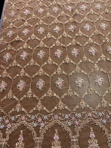 Black Beaded Lace Embroidered