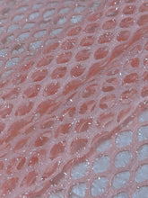 Load image into Gallery viewer, Pink Fuzzy Glitz Cabaret Net Mesh