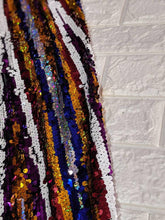 Load image into Gallery viewer, Gold Hologram Zig Zag Multicolor Sequin