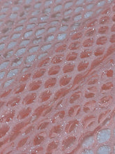 Load image into Gallery viewer, Pink Fuzzy Glitz Cabaret Net Mesh