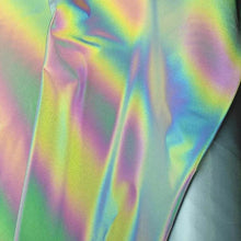 Load image into Gallery viewer, Black/Rainbow Reflective Stretch Fabric
