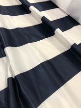 Load image into Gallery viewer, Navy &amp; White Satin Striped