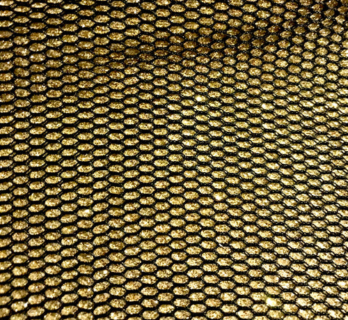 Black/Gold Sparkle Neoprene Scuba Fabric fabric by the yard