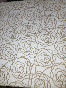 Gold & white Floral Embroidered on net