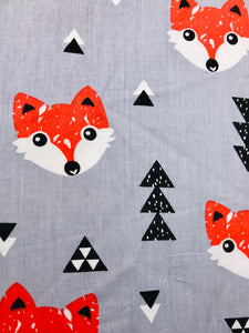 Camping Fox Printed Cotton Fabric