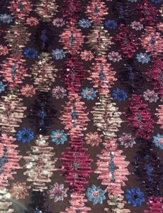 Multicolor Floral Sequin fabric
