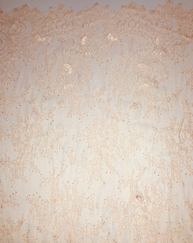 Peach Chantilly Lace Non Stretch