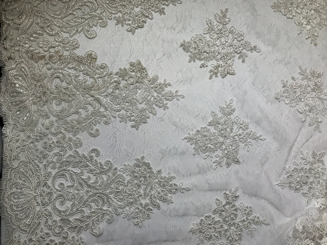 Embroidered luxe Lace Non-Stretch