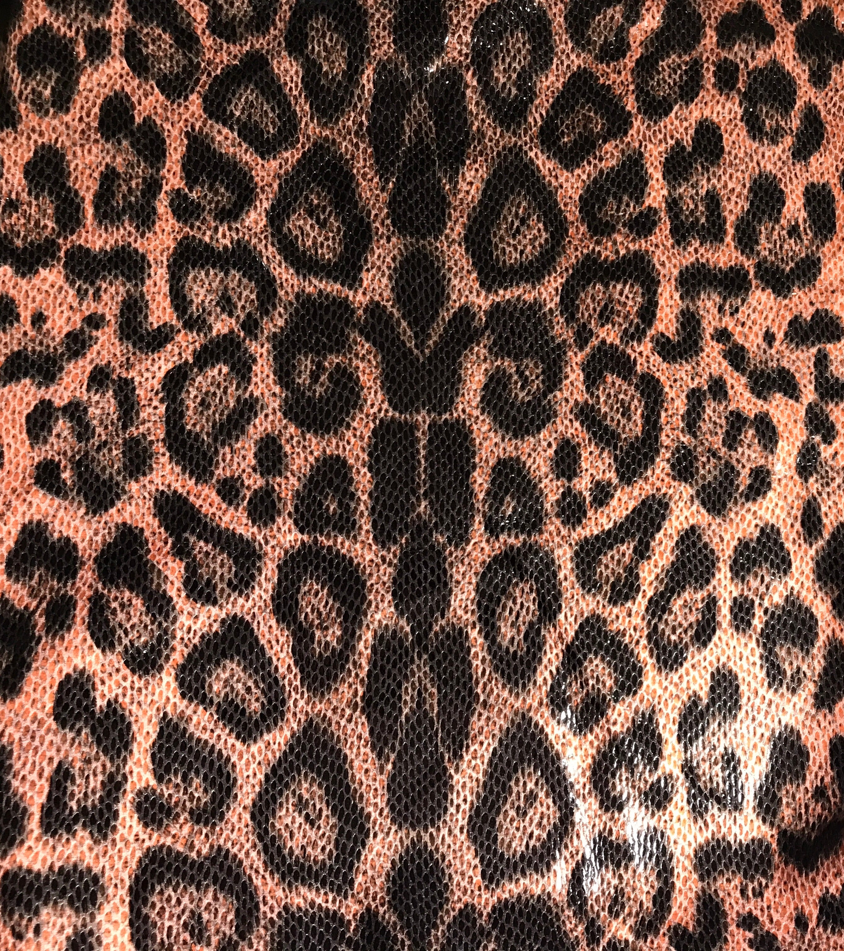 Blush Leopard print faux vegan leather – Trap Fabricks