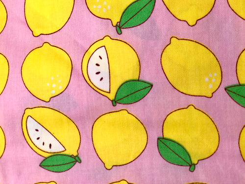 Pink Lemons Printed Cotton Fabric