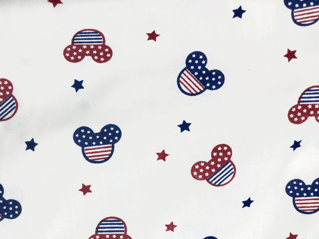 Mickey Patriotic Printed Cotton Fabric