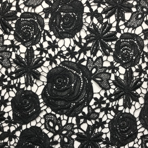 Black Guipure Knit Lace
