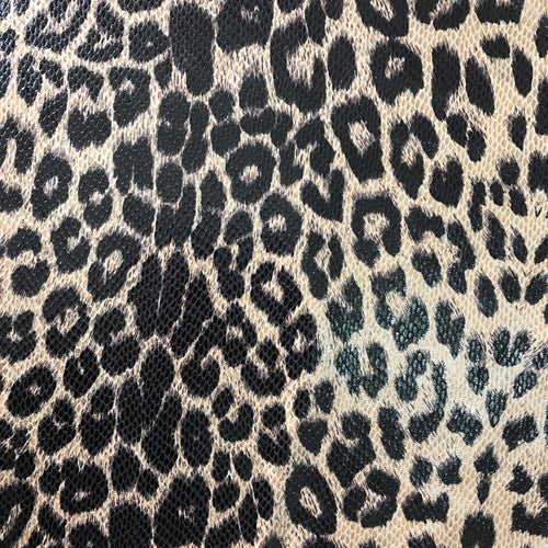Sand Leopard print faux vegan leather