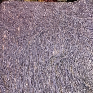 Periwinkle/Silver Metallic Faux Feathers Organza Fabric