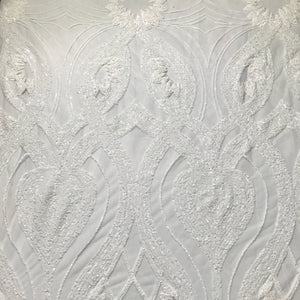 White Bridal Pattern Sequin
