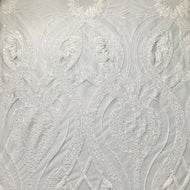 White Bridal Pattern Sequin