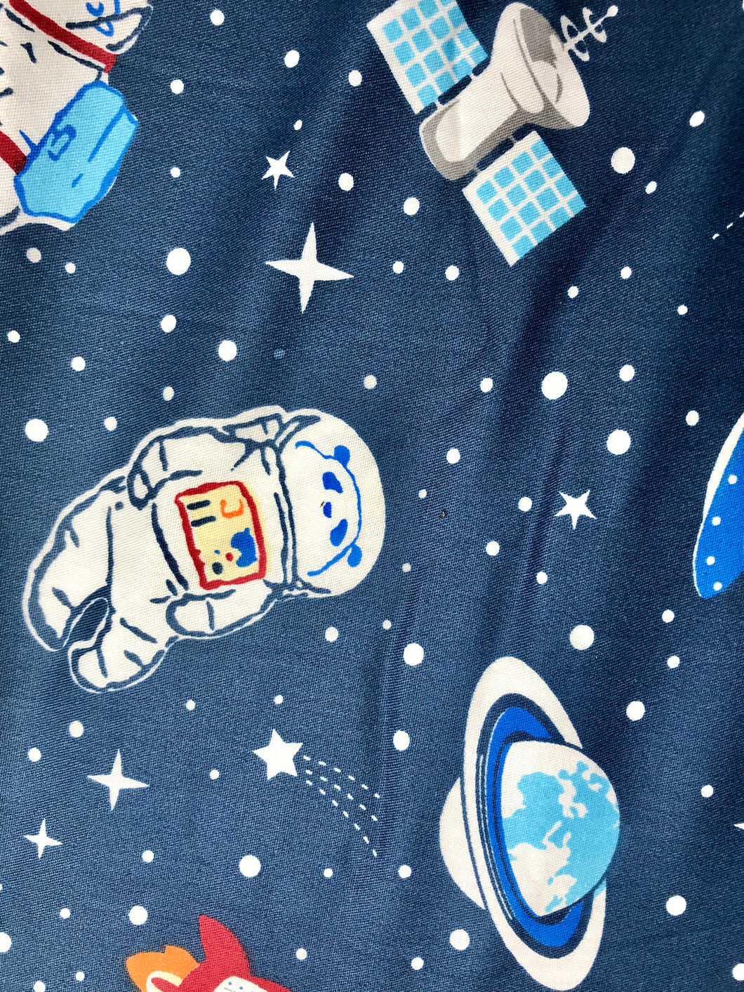 Space Bear Printed Cotton Fabric